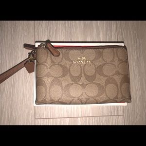 Coach Monogram Wristlet - Double Zipper